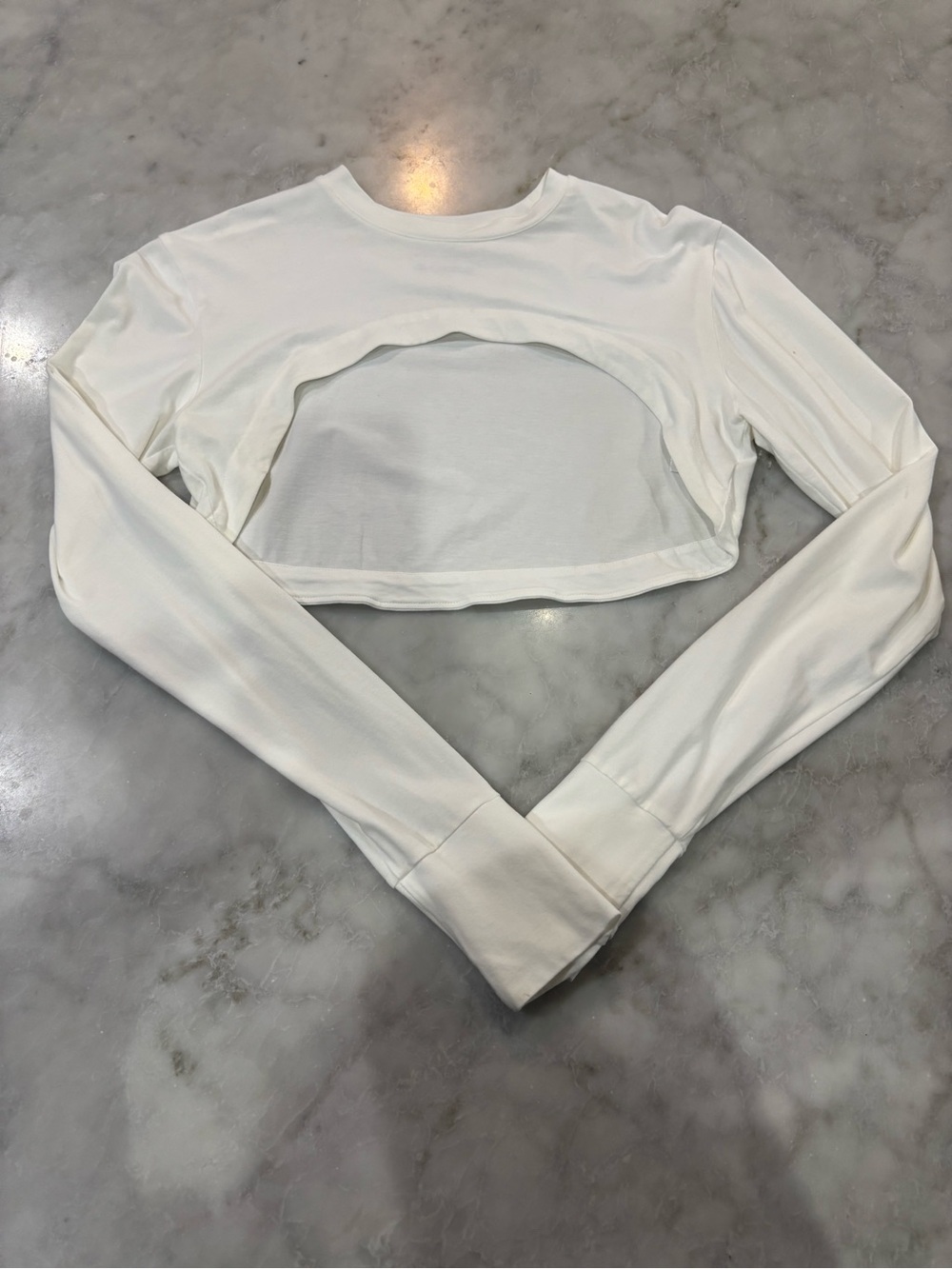 Coolibar Women’s UPF White Long Sleeve Cut-Out Crop Top
